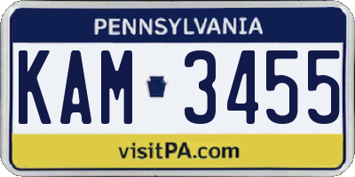 PA license plate KAM3455