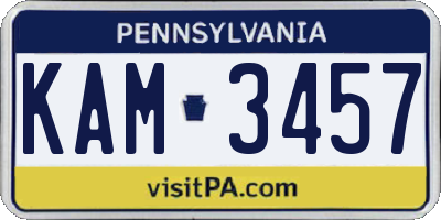 PA license plate KAM3457