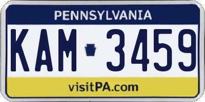 PA license plate KAM3459