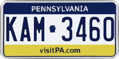 PA license plate KAM3460