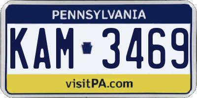 PA license plate KAM3469