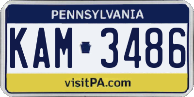 PA license plate KAM3486