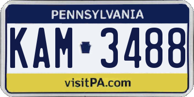 PA license plate KAM3488