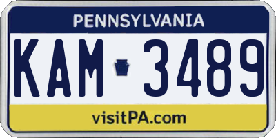 PA license plate KAM3489