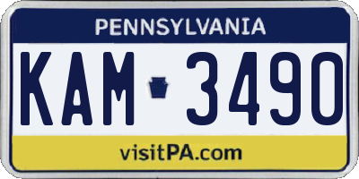 PA license plate KAM3490
