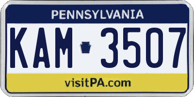 PA license plate KAM3507