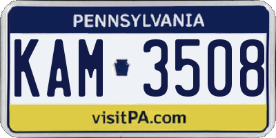 PA license plate KAM3508