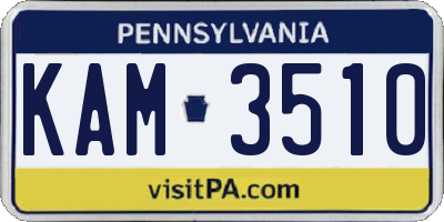 PA license plate KAM3510