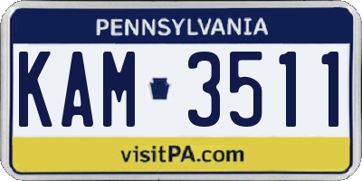 PA license plate KAM3511
