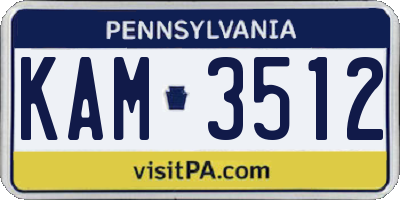 PA license plate KAM3512
