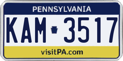 PA license plate KAM3517