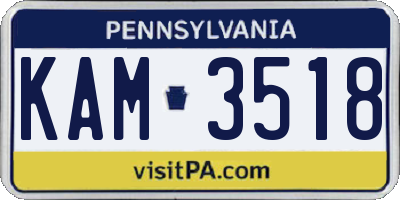 PA license plate KAM3518
