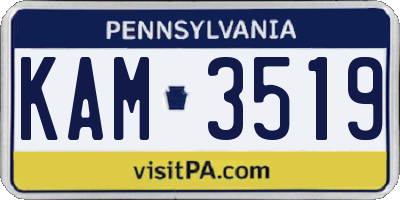 PA license plate KAM3519