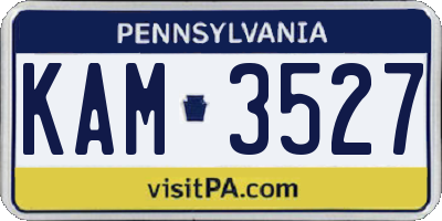 PA license plate KAM3527