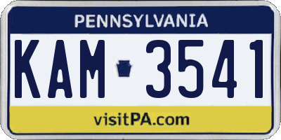 PA license plate KAM3541