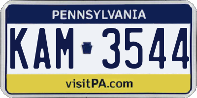 PA license plate KAM3544