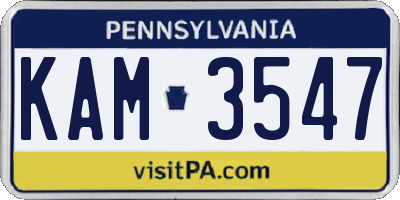 PA license plate KAM3547
