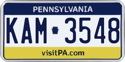 PA license plate KAM3548