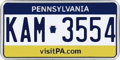 PA license plate KAM3554