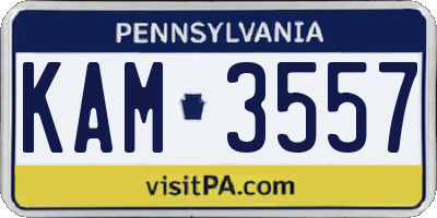PA license plate KAM3557