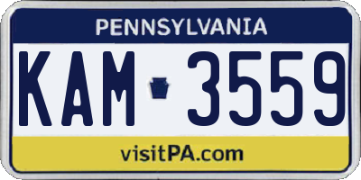 PA license plate KAM3559