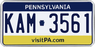 PA license plate KAM3561