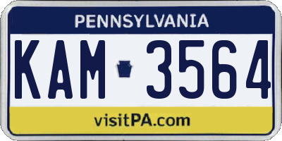 PA license plate KAM3564