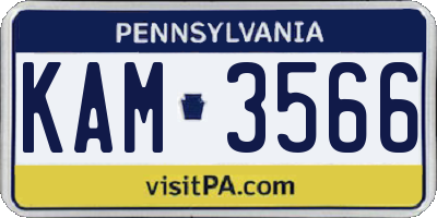 PA license plate KAM3566