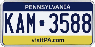 PA license plate KAM3588