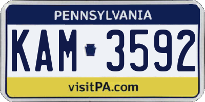 PA license plate KAM3592