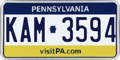 PA license plate KAM3594