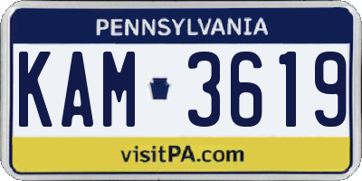 PA license plate KAM3619