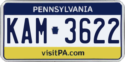 PA license plate KAM3622