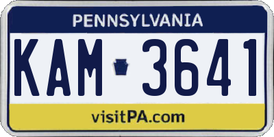 PA license plate KAM3641
