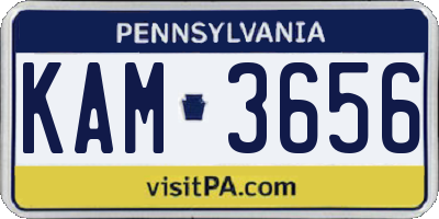 PA license plate KAM3656