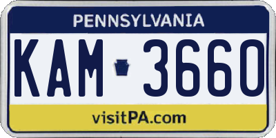 PA license plate KAM3660