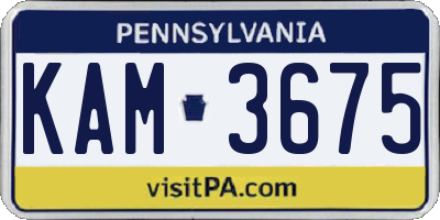 PA license plate KAM3675