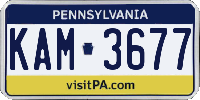 PA license plate KAM3677