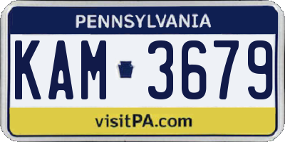 PA license plate KAM3679