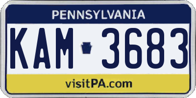 PA license plate KAM3683
