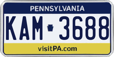 PA license plate KAM3688