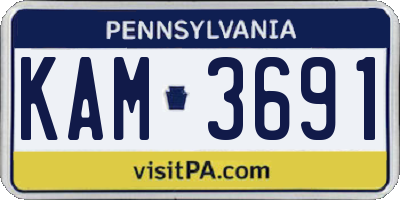 PA license plate KAM3691