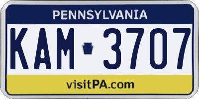 PA license plate KAM3707