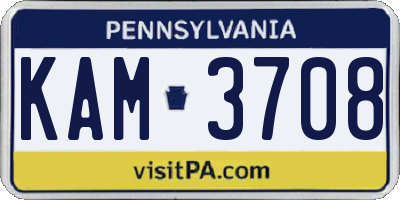 PA license plate KAM3708