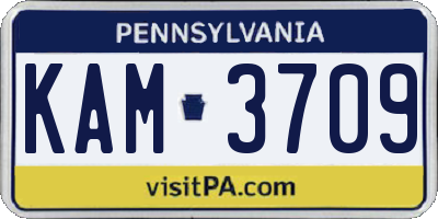 PA license plate KAM3709