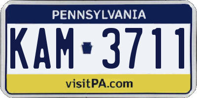 PA license plate KAM3711