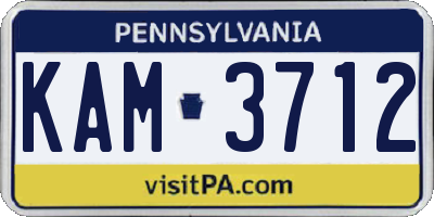 PA license plate KAM3712