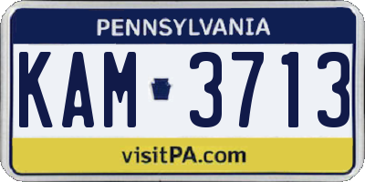 PA license plate KAM3713
