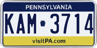 PA license plate KAM3714