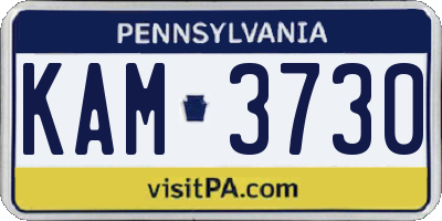 PA license plate KAM3730